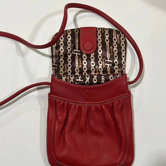 Tignanello - crossbody, red pebbled leather, 24” strap - Picture 3 of 13